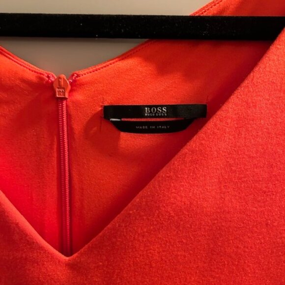 HUGO BOSS for Women Signature Orange colour fitted V-neck - Picture 2 of 4